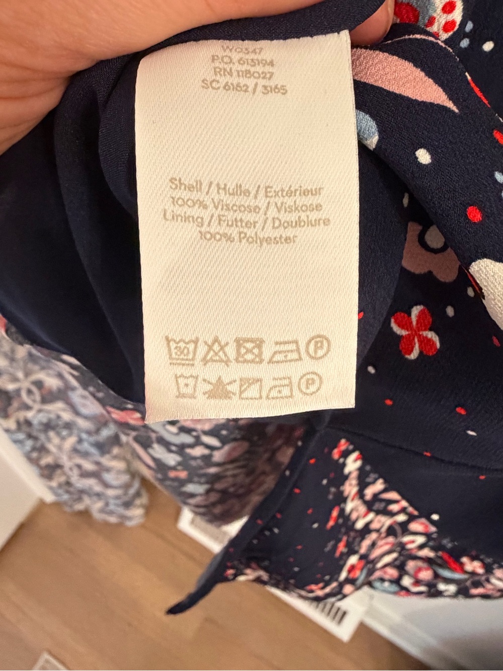 Boden Navy Floral Midi Dress with Tie Waist - Picture 7 of 8